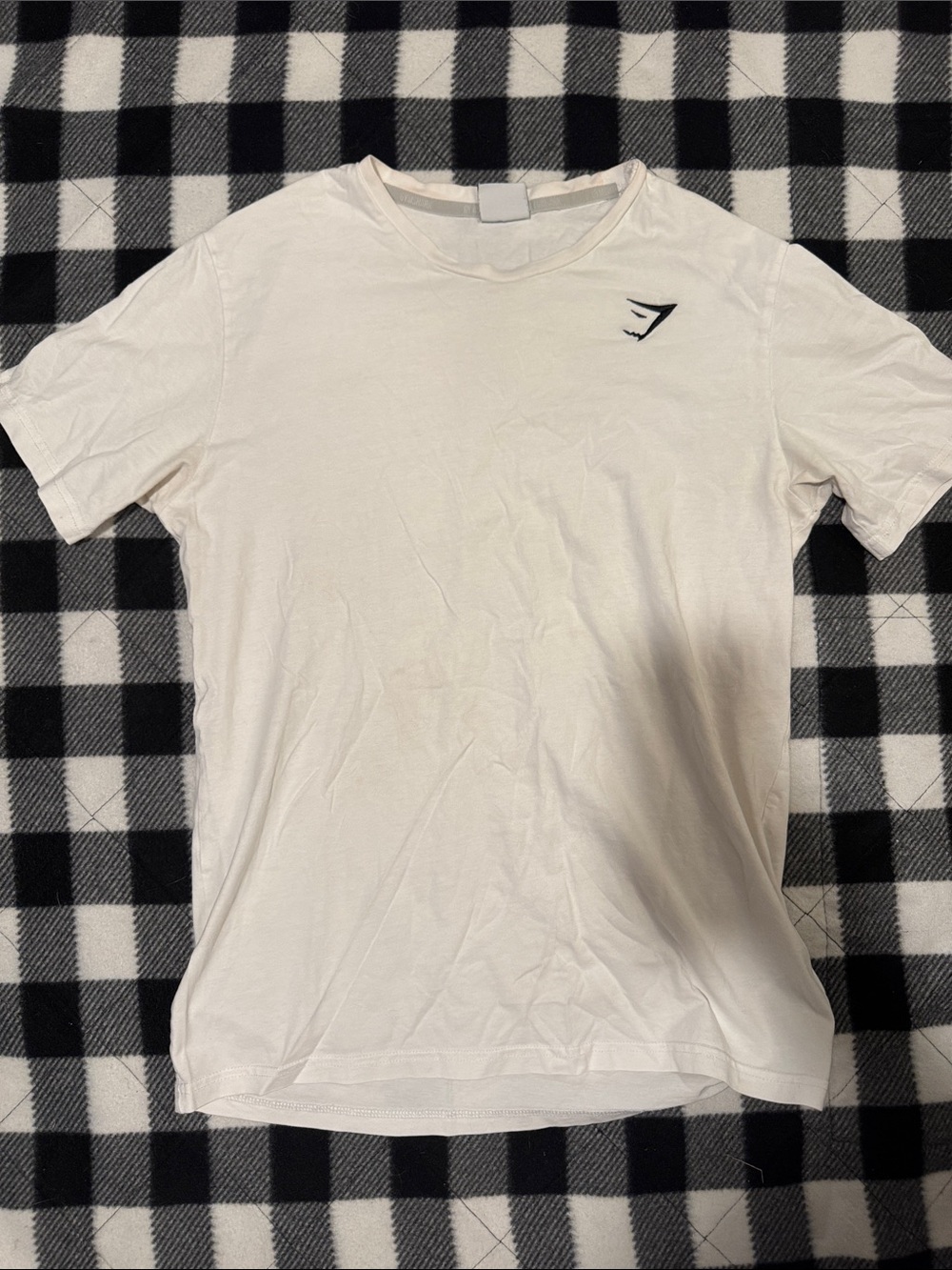 Gymshark White Short-Sleeve Crewneck Tee with Chest Logo
